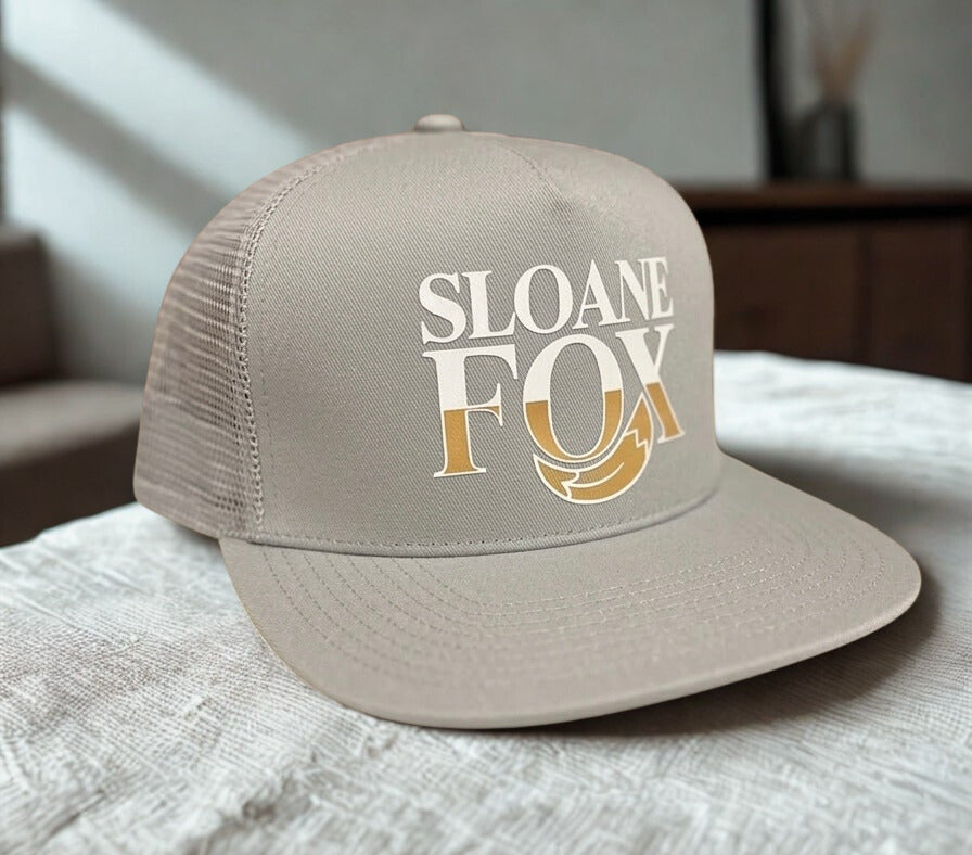 Trucker Hat Sloane Fox Embroidered Trucker Hat - Adjustable Snapback Cap